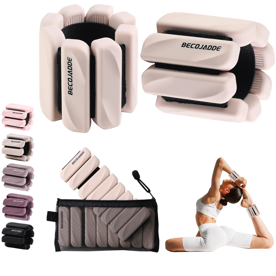 BECOJADDE Gewichtsmanschetten fuss 0.45 KG / 0.9 KG Je Gewichte für Beine und Arme Set 2 Ankle Weigh