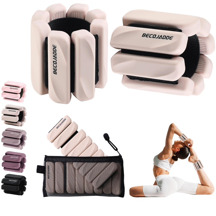 BECOJADDE Gewichtsmanschetten fuss 0.45 KG / 0.9 KG Je Gewichte für Beine und Arme Set 2 Ankle Weigh
