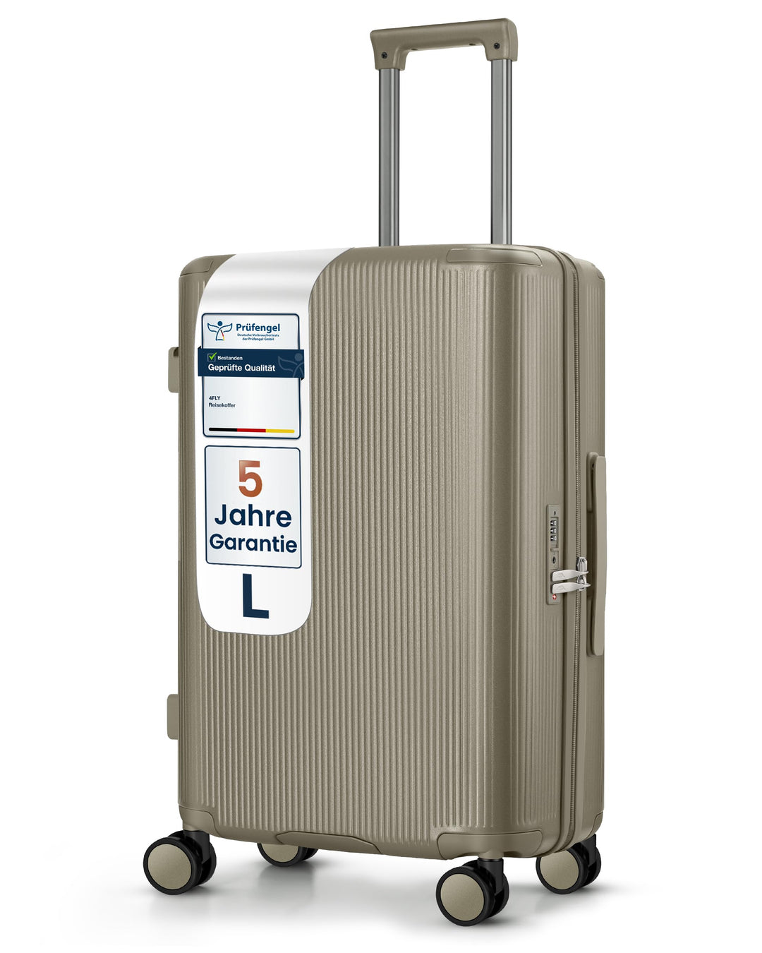Leichter Premium Hartschalen-Reisekoffer L - Gross 68 cm (67L) – Trolley Koffer mit TSA-Schloss, 4 S