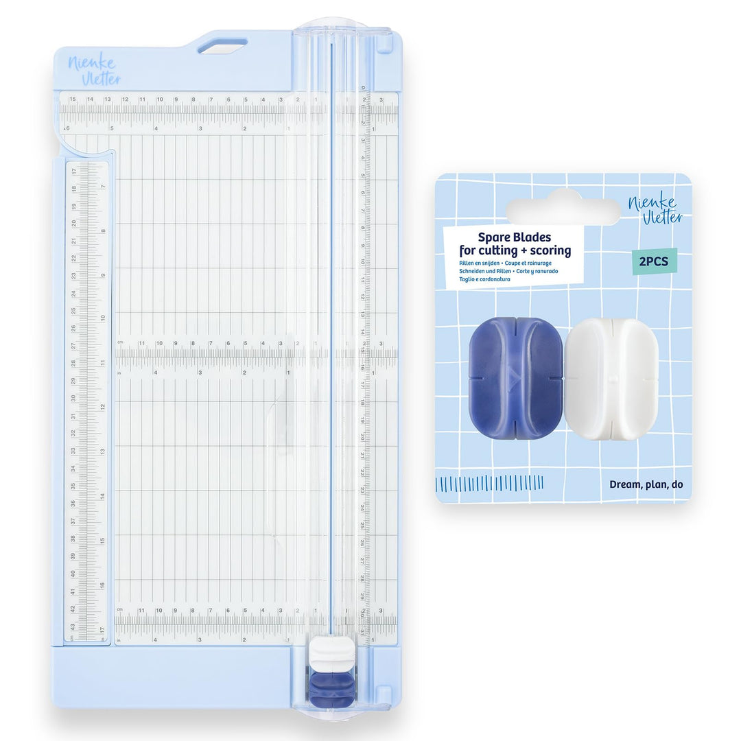 Vaessen Creative Papierschneider mit Falzbrett von 15,2 x 30,5 cm - 2-in-1 Schneidemaschine für Scra