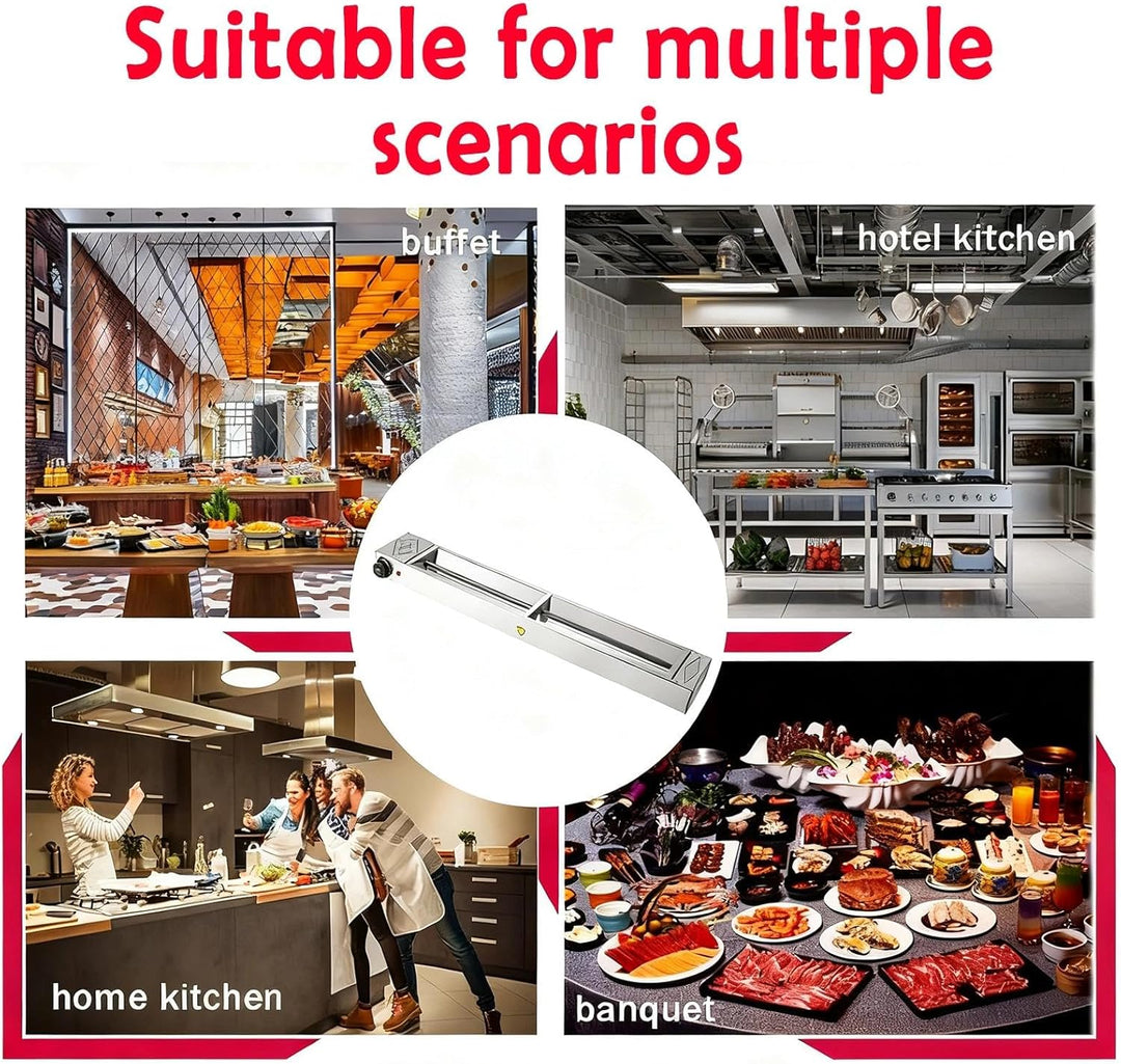 Wärmelampe Küche Gastro, Edelstahl Hängende Wärmelampe für Küche, Buffets und Hotel, Speisenwärmer L