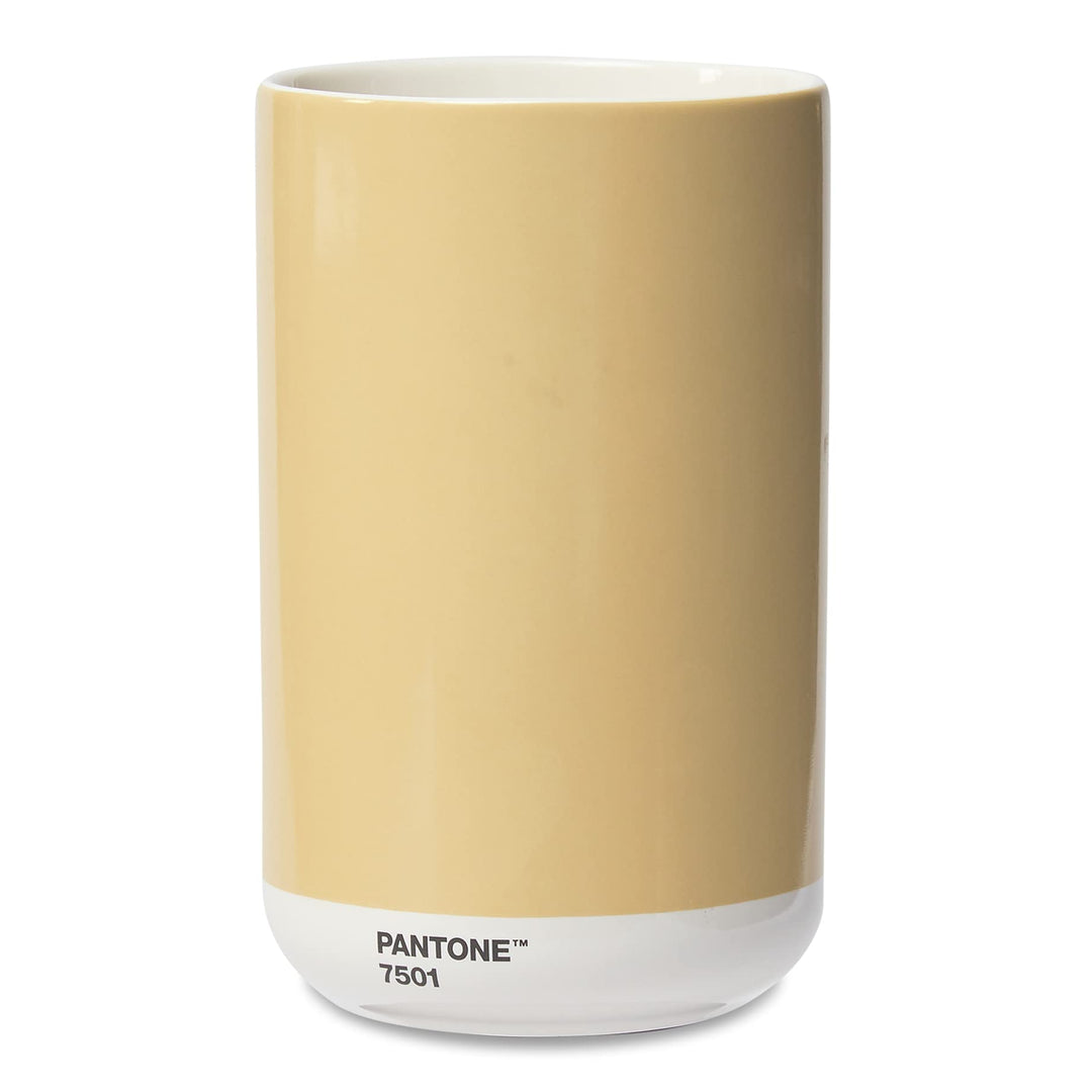 Pantone Porzellan Vase mit Geschenkbox, Jar, dekorative hochwertige Blumenvase, 1 Liter, Cream 7501