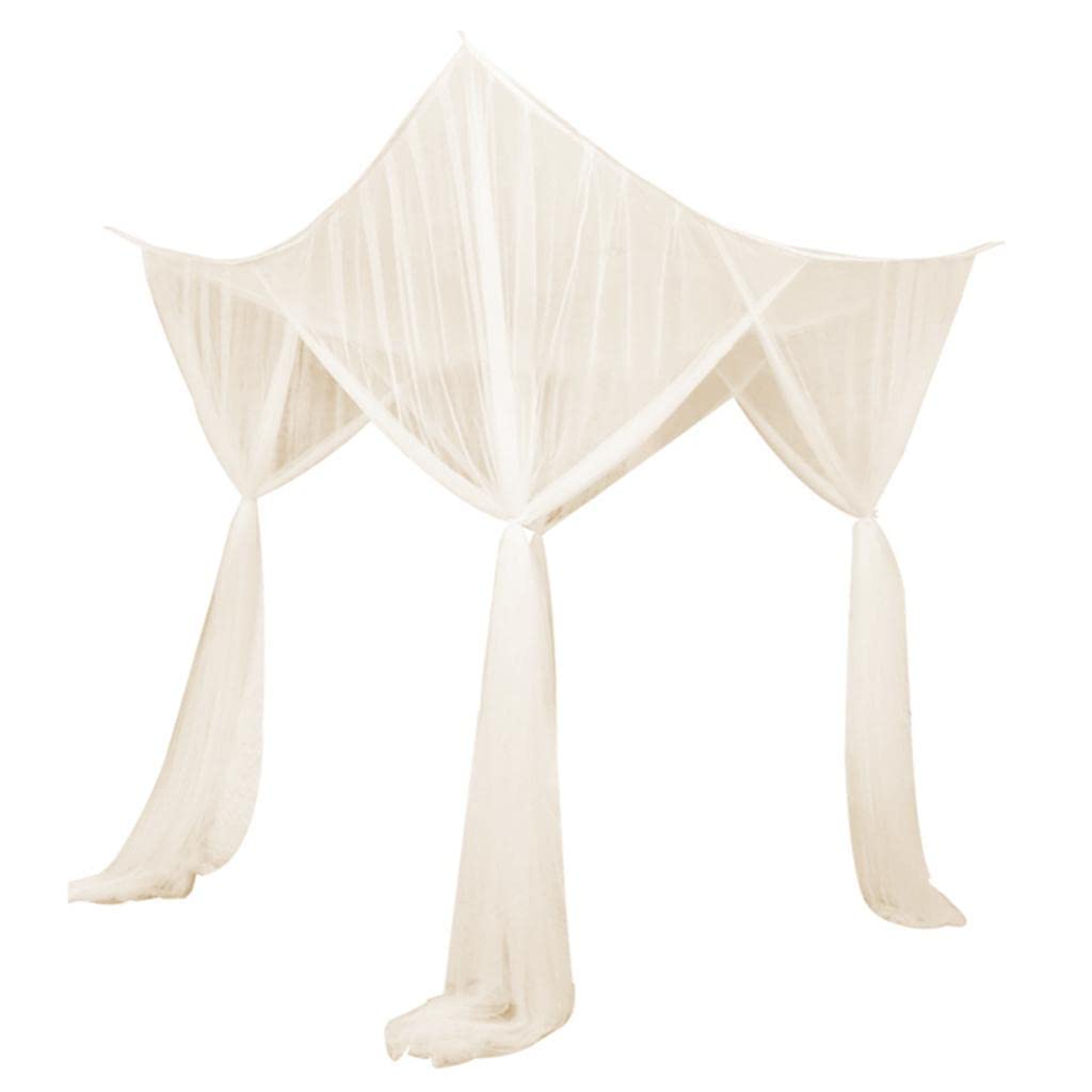 Baoblaze Europäische Art Bettwäsche Baldachin 4 Eckpfosten Moskitonetz Vorhang Indoor e Outdoor, Bei