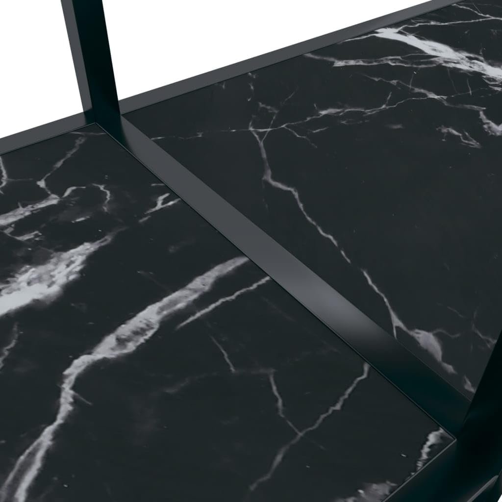 Bussandri Exclusive - Konsolentisch Schwarz 140x35x75,5 cm Hartglas