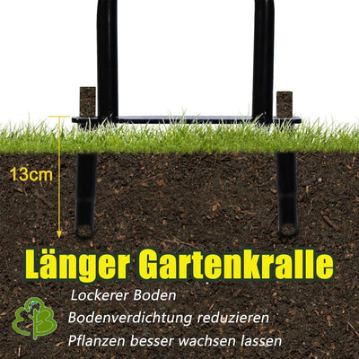 YRHome 3 in 1 Manueller Rasenbelüfter Rasenlüfter 98,5cm Aerifizierer für Rasen Multi Gartenkralle V