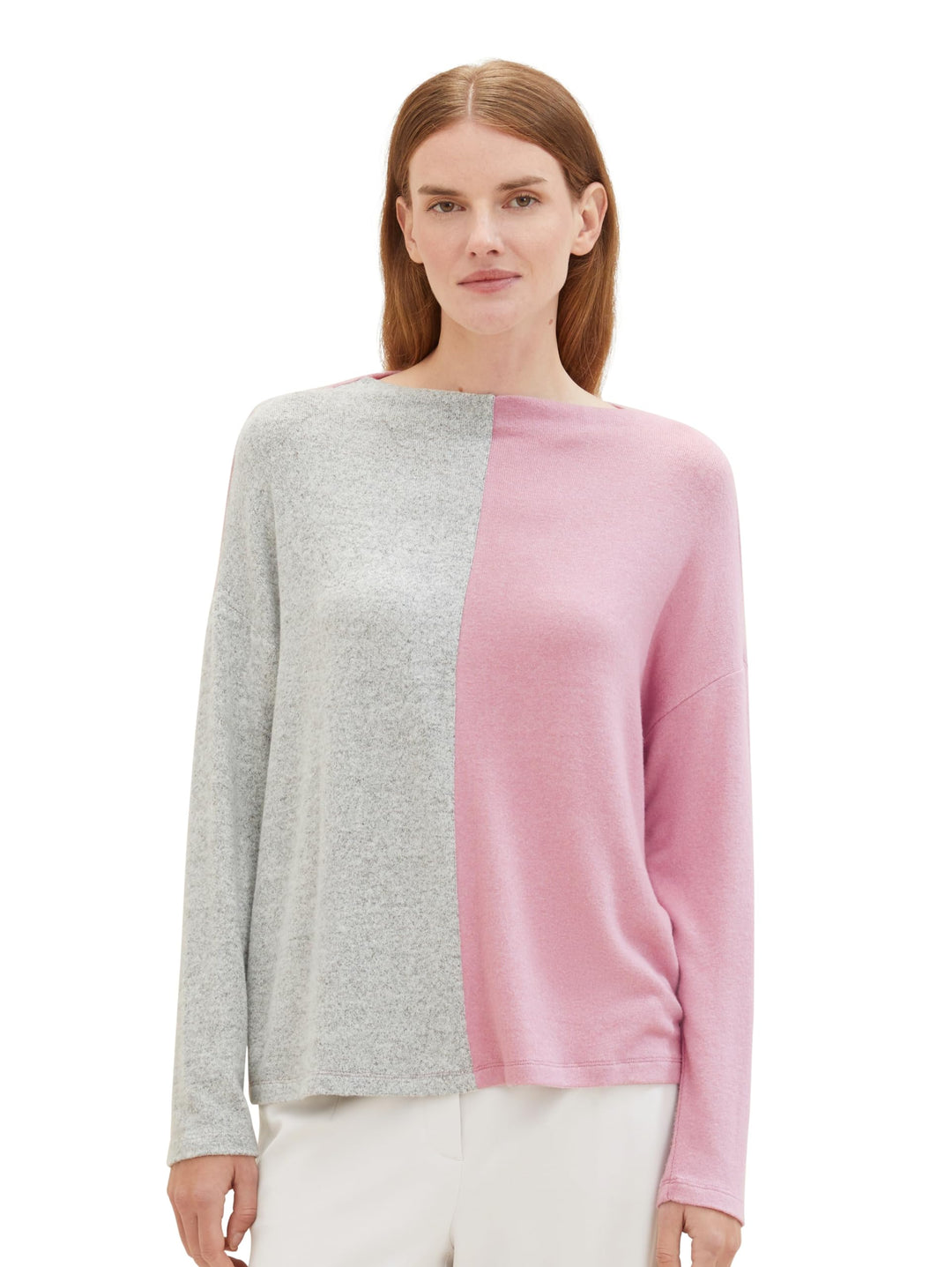TOM TAILOR Damen Longsleeve T-Shirt XL 33966 - Dusty Vanda Melange, XL 33966 - Dusty Vanda Melange