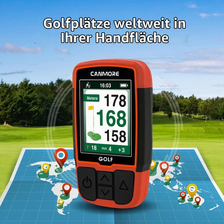 Canmore HG200 Golf-GPS – Wasserdichtes 2-Zoll-Vollfarbdisplay mit über 41.000 wichtigen Golfplatzdat