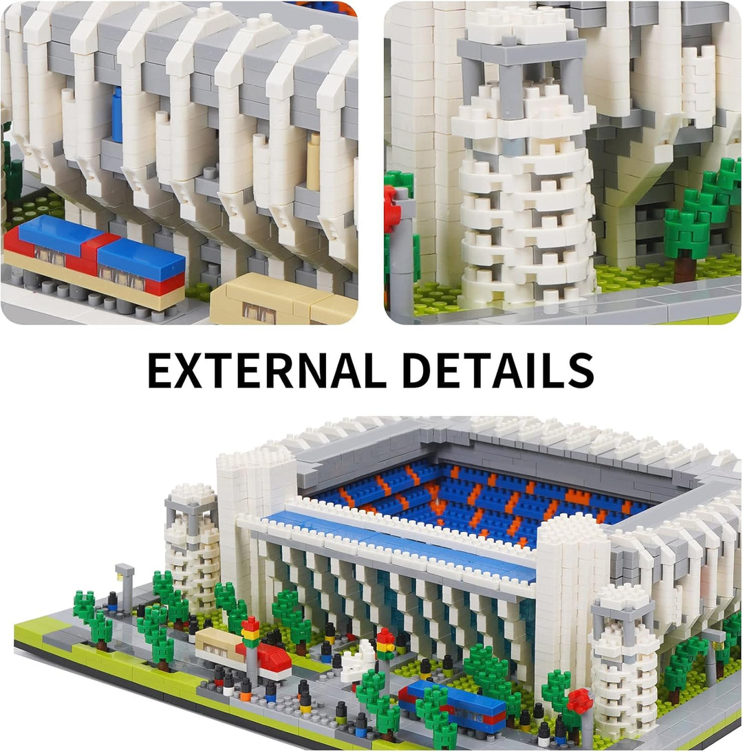LULUFUN Bauklotz-Set, Architektur Mini Block Set, Weltberühmtes Fussballfeld Modell Blocks Kit, Samm