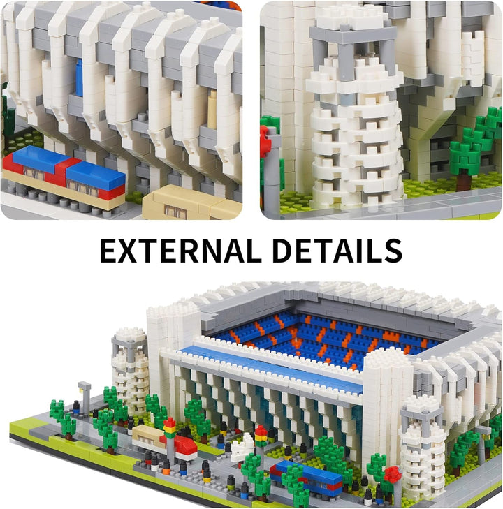 LULUFUN Bauklotz-Set, Architektur Mini Block Set, Weltberühmtes Fussballfeld Modell Blocks Kit, Samm