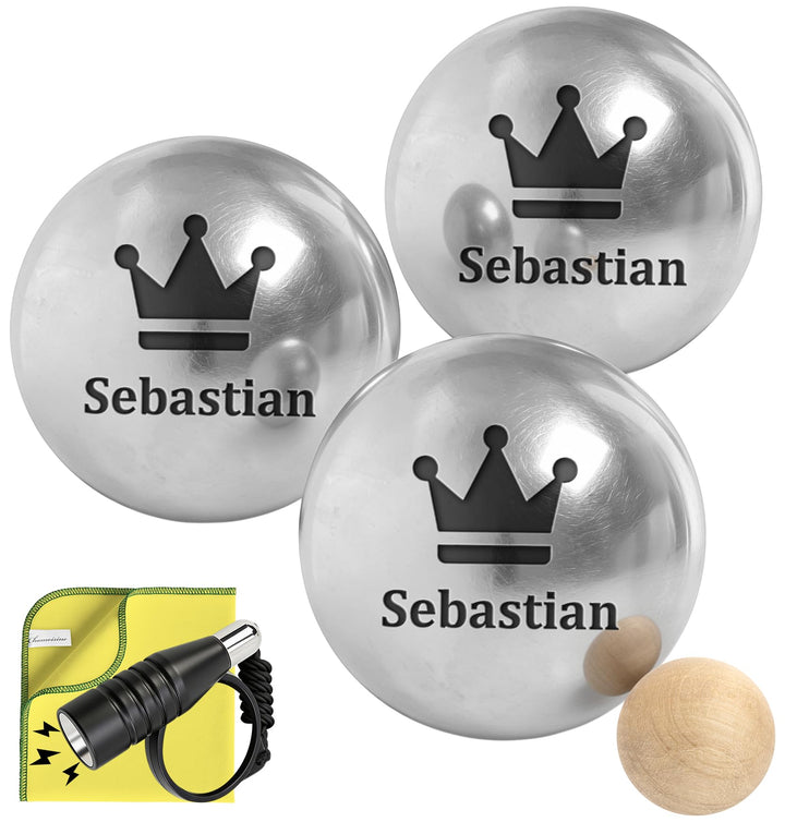 KDO MAGIC - Boccia Kugeln personalisiert - 3 Kugeln 720g - Pétanque - Kostenlose Tasche - Geschenkid