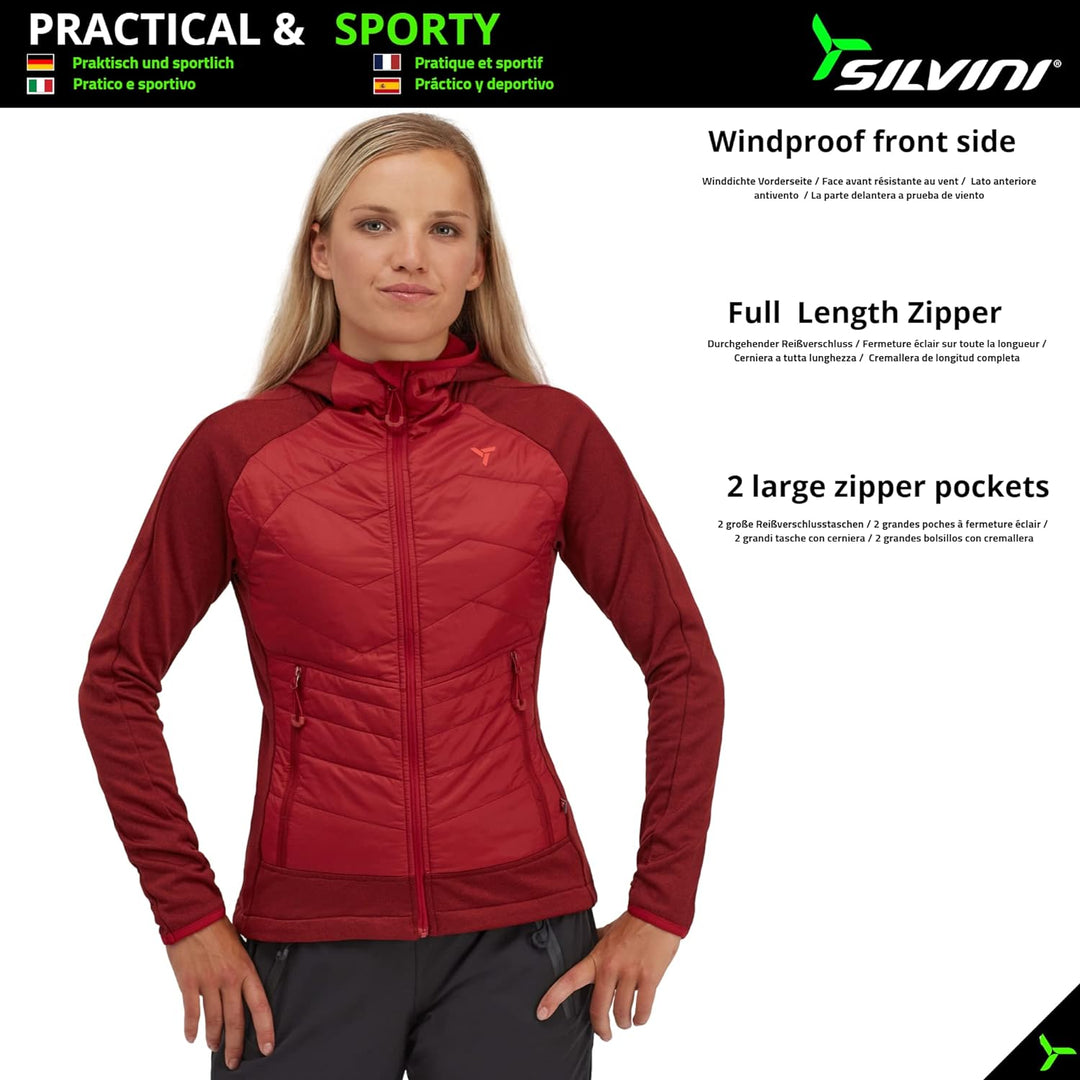 SILVINI DIVERA Sweatshirt mit durchgehendem Reissverschluss Damen Sweatjacke Damen Pullover mit Reis