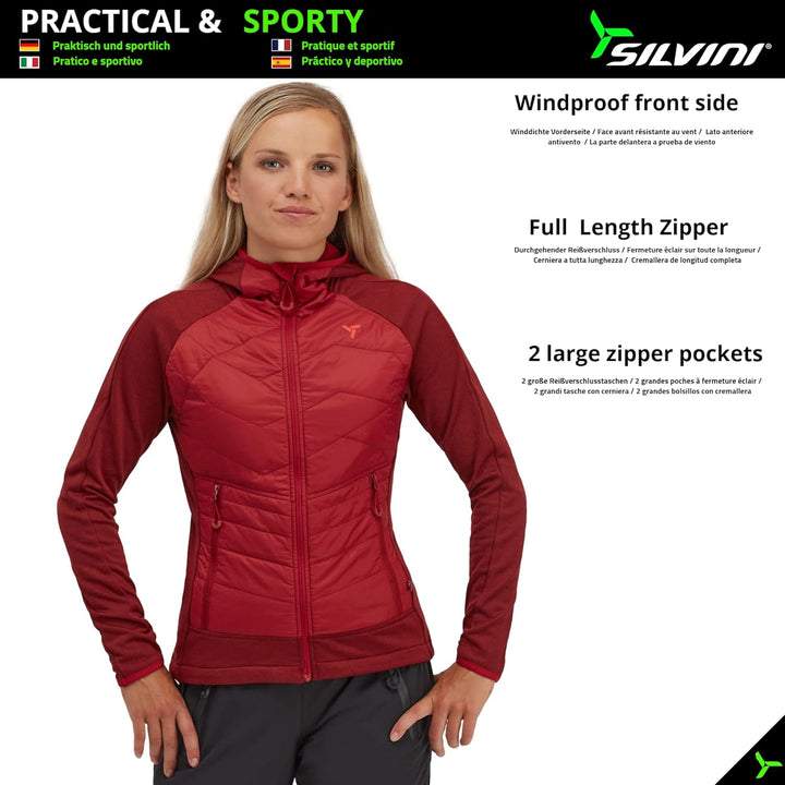 SILVINI DIVERA Sweatshirt mit durchgehendem Reissverschluss Damen Sweatjacke Damen Pullover mit Reis