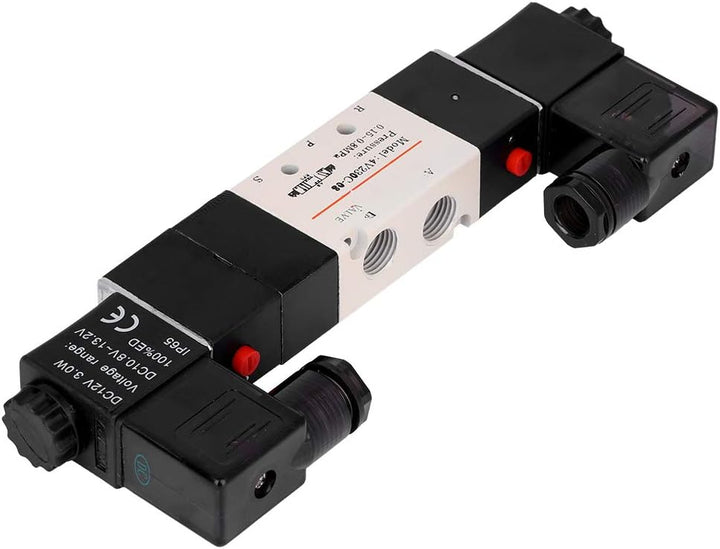 Pneumatisches 12V Gleichstrommagnetventil, BSP 1/4, 3 Positionen, 5 Wege Magnetventil, normalerweise