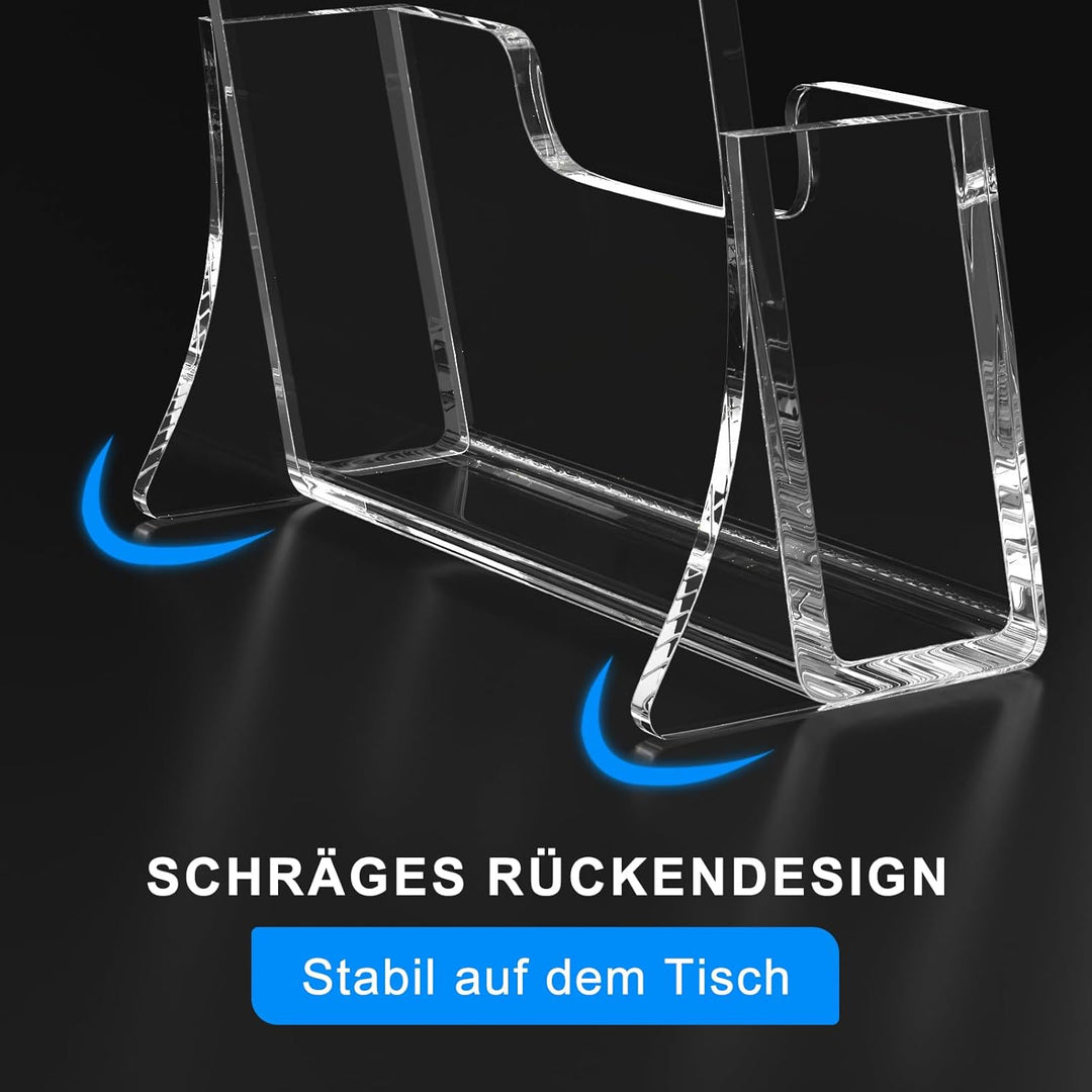 AITEE DIN A4 Tisch-Prospektständer: 2 Stück Acryl Transparenter Flyerständer Freistehende Prospektha
