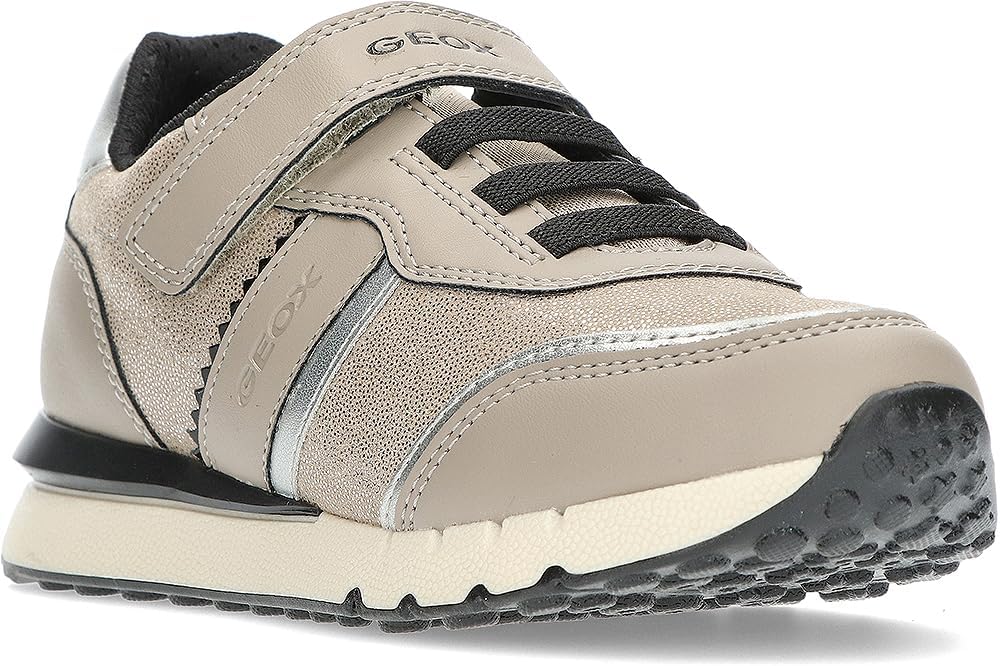 Geox Mädchen J Fastics Girl BSneaker 25 EU Rock Dk Silver, 25 EU Rock Dk Silver