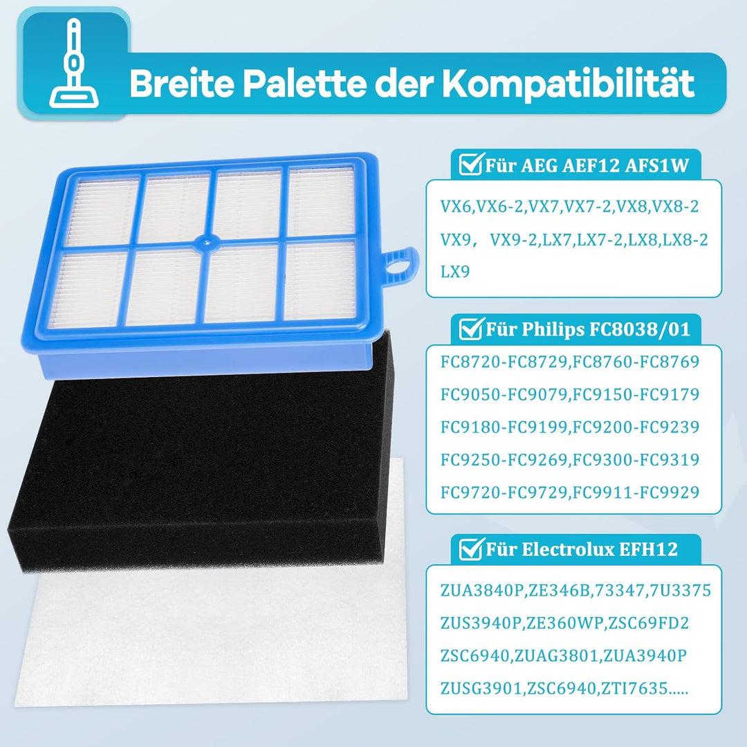 AUSK11 Filter für AEG LX7 LX8 Allergy Plus Performance Staubsauger, Ersatzfilter Zubehör für AEG AFS