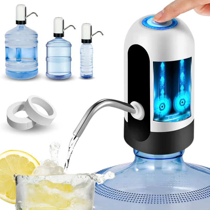 Wasserspender, elektrischer Wasserhahn für Kaltwasserkanister, Dosierpumpe mit zwei Adaptern, 5,7 l,