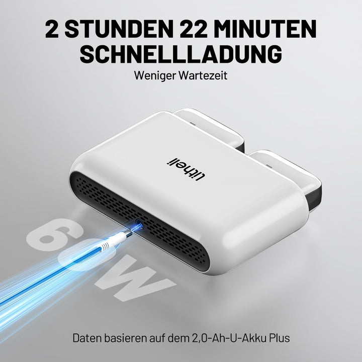 Litheli-Ladegerät für U20-Akku, 20.000mAh in etw 1 Stunde
