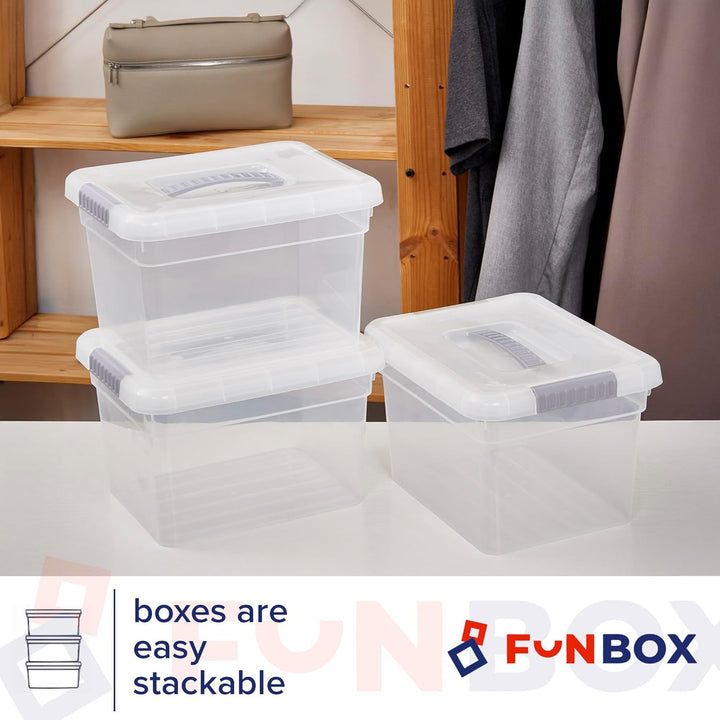 PROFUN Aufbewahrungsboxen Set mit Deckel - 21 L, 10 L und 5 L – Gross Plastikbox mit Deckel – Stapel