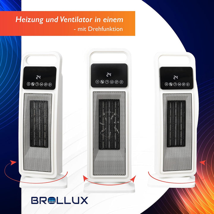 Elektroheizung & Ventilator 2000W LUX15 mit Fernbedienung Thermostat & Lüfter Heizgerät mobile elekt