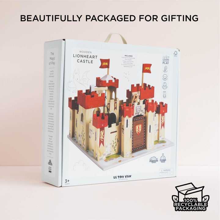 Le Toy Van – Pädagogisches Castles Collection Rollenspiel „Löwenherz“ aus Holz | Ritterburg Spielset