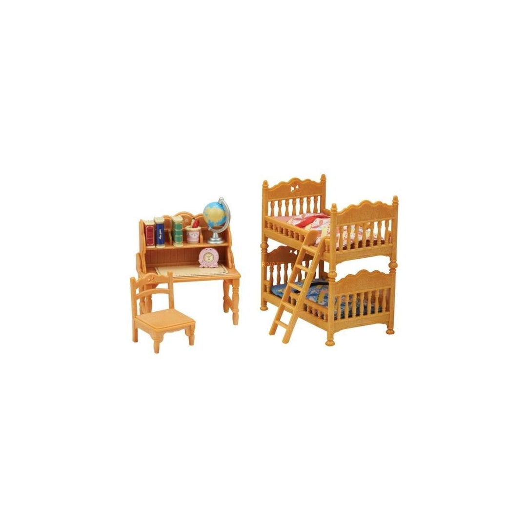 Sylvanian Families 5338 Landhaus Kinderzimmer mit Stockbett - Puppenhaus Einrichtung Möbel Einzigart