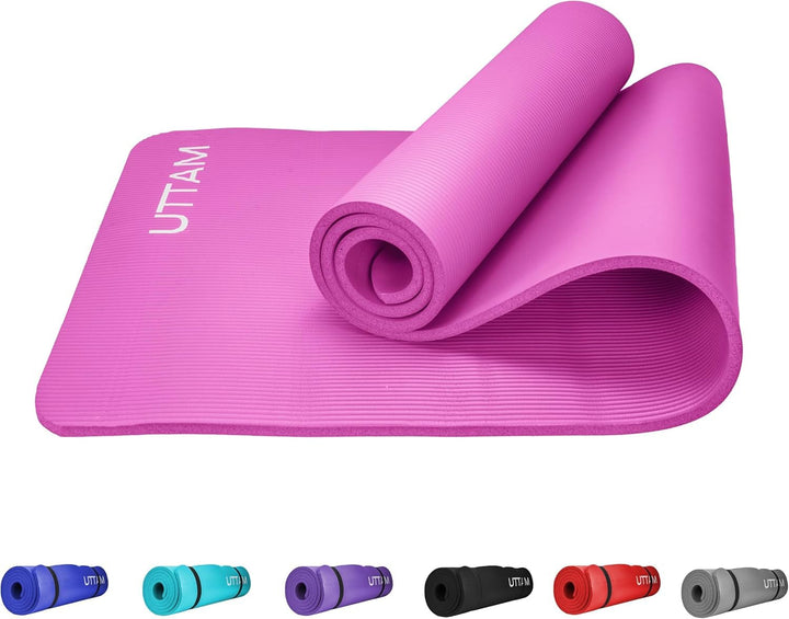 UTTAM Yoga Mat | Multi-Purpose Extra Thick Foam Exercise Mats | Stretching, Resistance Workout & The