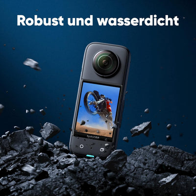 Insta360 X3 Motorrad-Bundle - wasserdichte 360°-Actionkamera mit 1/2"-Sensor, 5,7K 360°, 72MP 360°-F