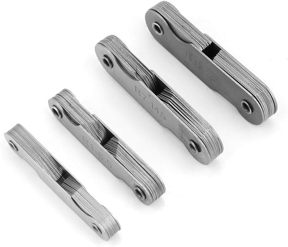 Radienlehre 4 Radius Leiste Edelstahl, Lehre, Radiuslehre Stück Set, Filetlehre Aus Rostfreiem Stahl