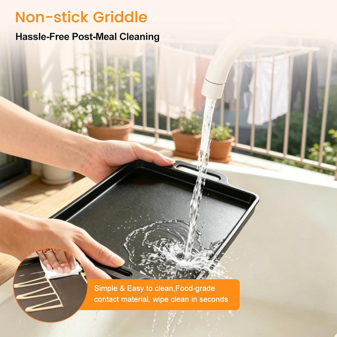 BBQ Warmhalteplatte Grillgut, BBQ Board zum Warmhalten fürs Grillen &amp; Essen | mit 3 Teelichthaltern,