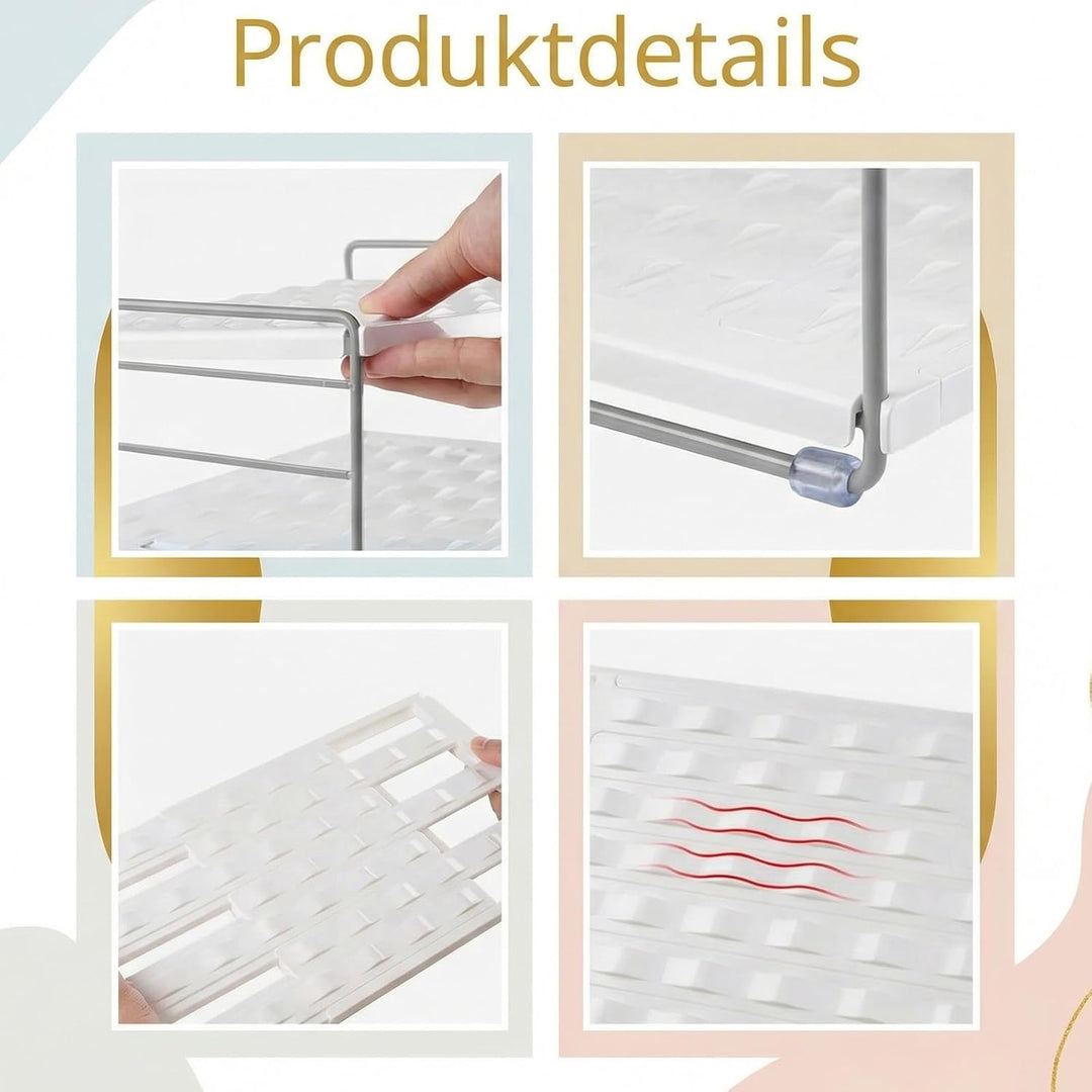 Flaschen Organizer Schrank Ausziehbar - 3 Ebenen Trinkflaschen Organizer für Wasserflaschen, Weisses