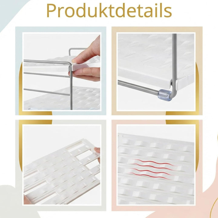 Flaschen Organizer Schrank Ausziehbar - 3 Ebenen Trinkflaschen Organizer für Wasserflaschen, Weisses