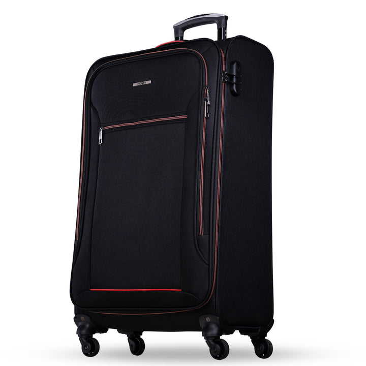 NOWI Sevilla Weichschalen Trolley XL – Grosser Stoff Koffer 76L mit 4 Rollen &amp; Zahlenschloss | XXL R