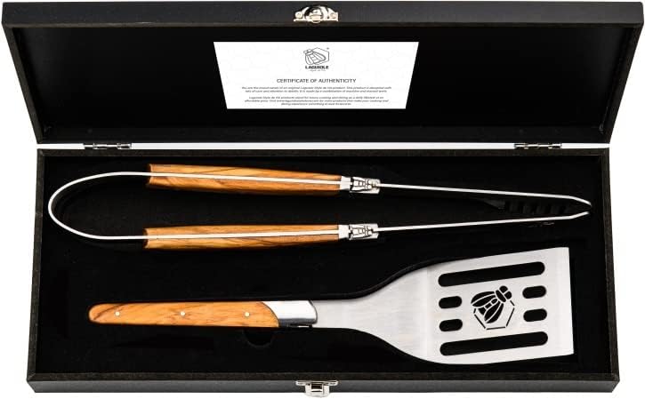 Laguiole Style de Vie Grillzubehör Set Luxury Line, 2-teilig, Olivenholz