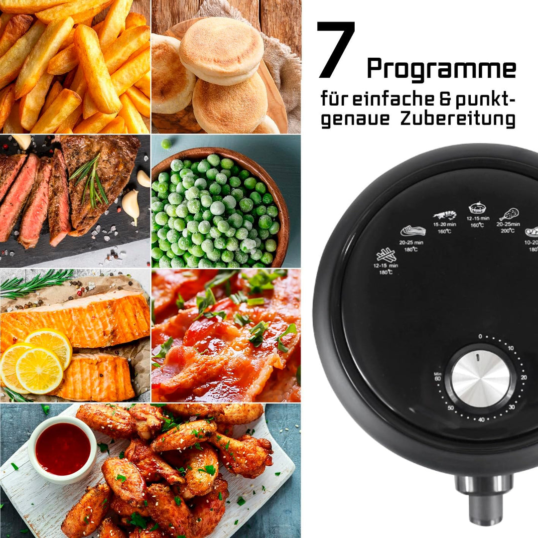 GOURMETmaxx Heissluftfritteuse, 2,3 l | Airfryer mit Timerfunktion (60 Minuten Timer) | Nahezu ohne