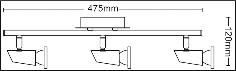 Trango 3-flammig 2001-038-5W LED Deckenleuchte *MAX* inkl. 3x 5 Watt GU10 LED Leuchtmittel in Chrom-