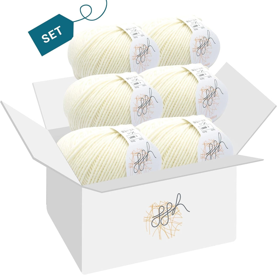 ggh Maxima Box - 6x50g (insgesamt 300g) Merinowolle extrafein und maschinenwaschbar - Nadelstärke 4-