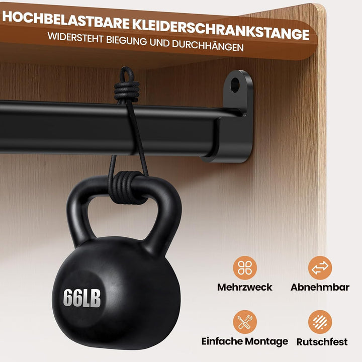 Mavivegue Kleiderstange Schrank, 42-161cm Oval Kleiderstange Ausziehbar | Kleiderstange Wandmontage