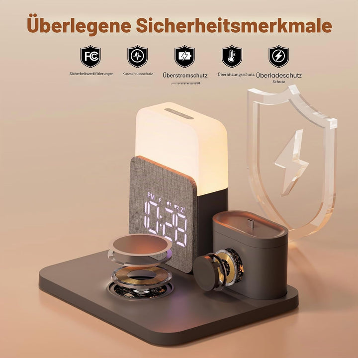 5 in 1 Induktive Ladestation für A-pple Watch und Phone 17/16/15/14-11 Serie und air-pods, 15W Wirel