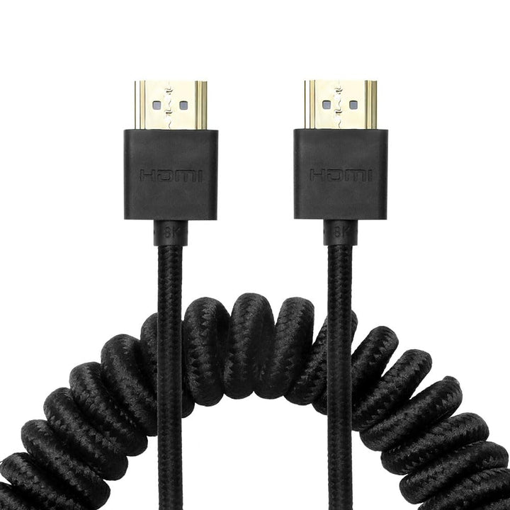 Uonecn HDMI 2.1 8K 60Hz 48Gbps High Speed Spiralkabel Kabel für Kamera &amp; Monitor, kompatibel mit Ato
