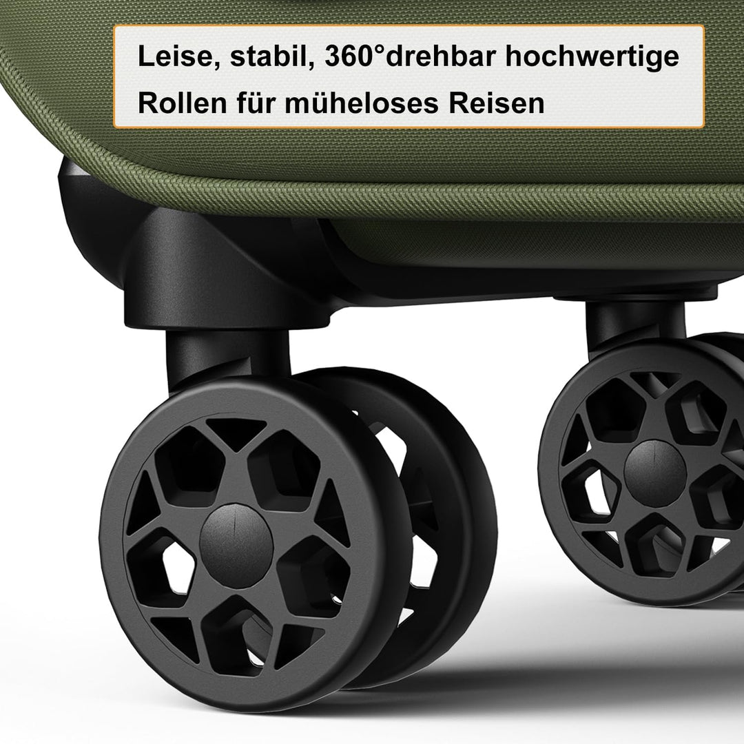 Weichschalenkoffer Set 3-teilig erweiterbar - Stoffkoffer Trolley wasserfest - Reisekoffer mit 4 Rol