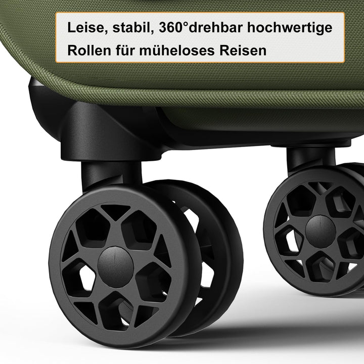 Weichschalenkoffer Set 3-teilig erweiterbar - Stoffkoffer Trolley wasserfest - Reisekoffer mit 4 Rol