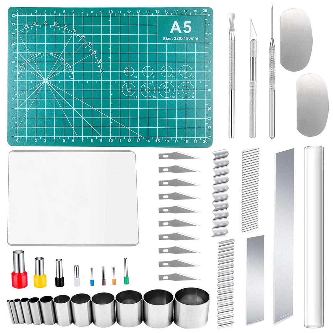 Polymer Clay Tools Set, Acryl Tonrollen, Acrylplatte, Schneidematte, Runde Polymer Clay Ausstecher m