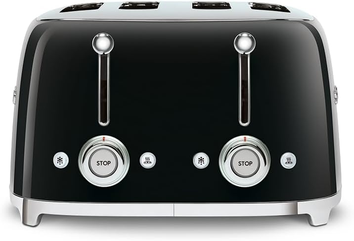 Smeg TSF03BLEU Toaster, 2000, metall, 1 Liter, Schwarz, Schwarz