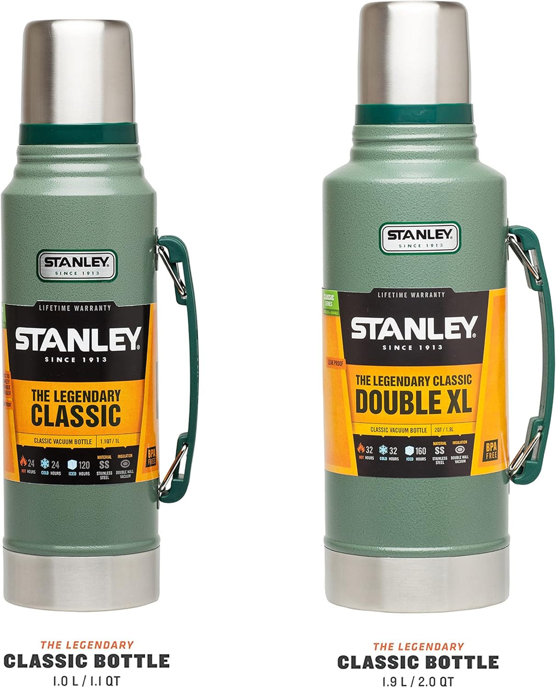 Stanley Classic Legendary Bottle Thermoskanne 1L - Hält 24 Stunden heiss/Kalt - Edelstahl Thermosfla