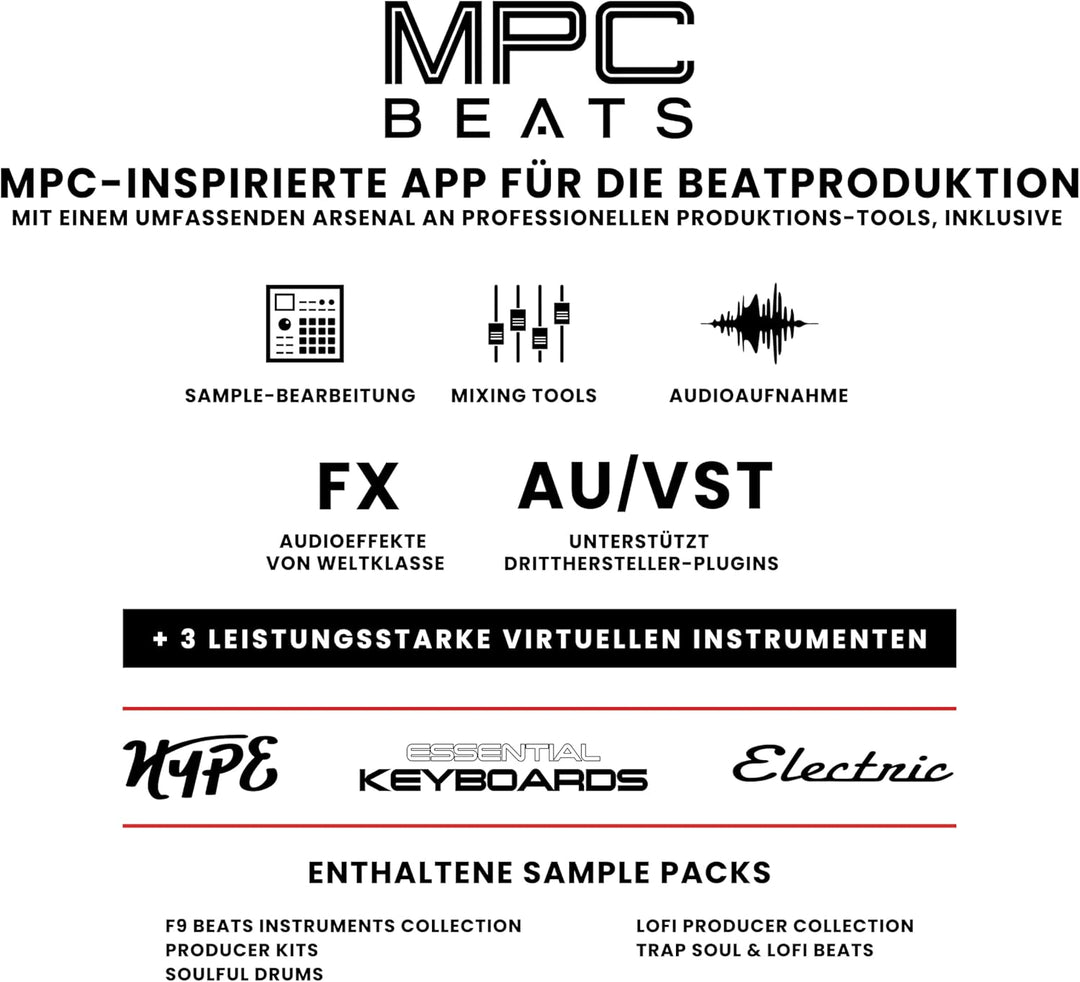 AKAI Professional MPK Mini MK3 – 25-Tasten USB MIDI Keyboard Controller, 8 hintergrundbeleuchtete Dr