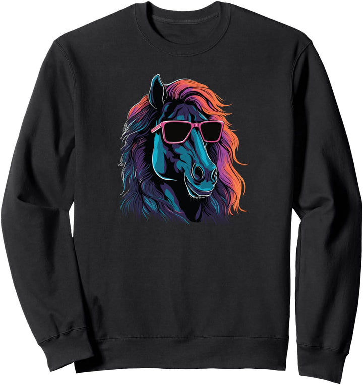Dad Mom Coole Sonnenbrille – lustiges Friesenpferd Sweatshirt