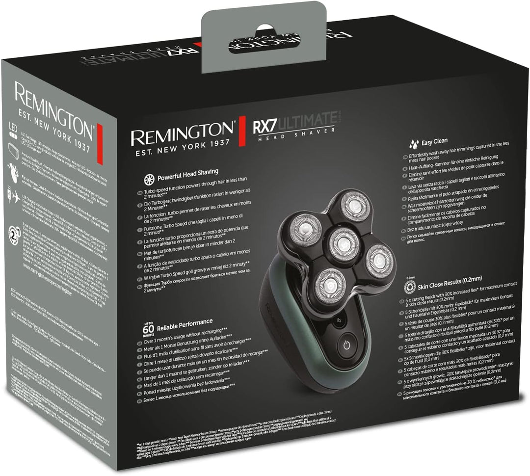 Remington Glatzen-Rasierer Herren elektrisch [Turbo Boost Funktion] Kopf-Rasierapparat Lithium (5 Sc