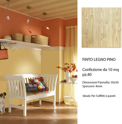 Dekoratives Polystyrol Paneel für Decke und Wand, 3D-Effekt, wärmeisolierend - 4mm stark - Masse 50x