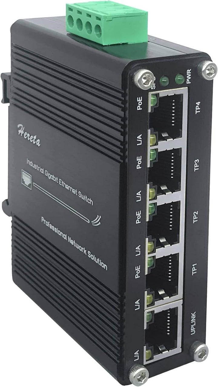 Industrieller Gigabit PoE Ethernet Switch 5-Port Mini 10/100/1000Mbps Base-TX gehärteter Ethernet Sw